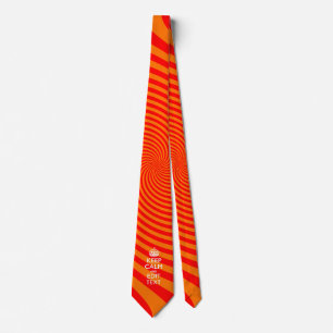 Personalised KEEP CALM AND Edit Text Orange Swirl Tie