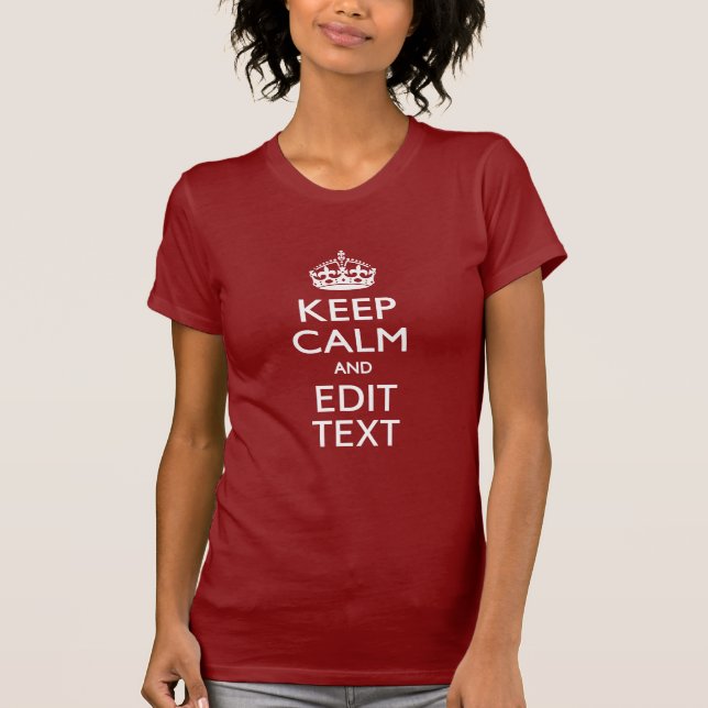Personalised KEEP CALM AND Edit Text Orange T-Shirt (Front)