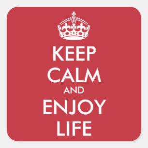 Personalised KEEP CALM AND ENJOY LIFE Square Sticker
