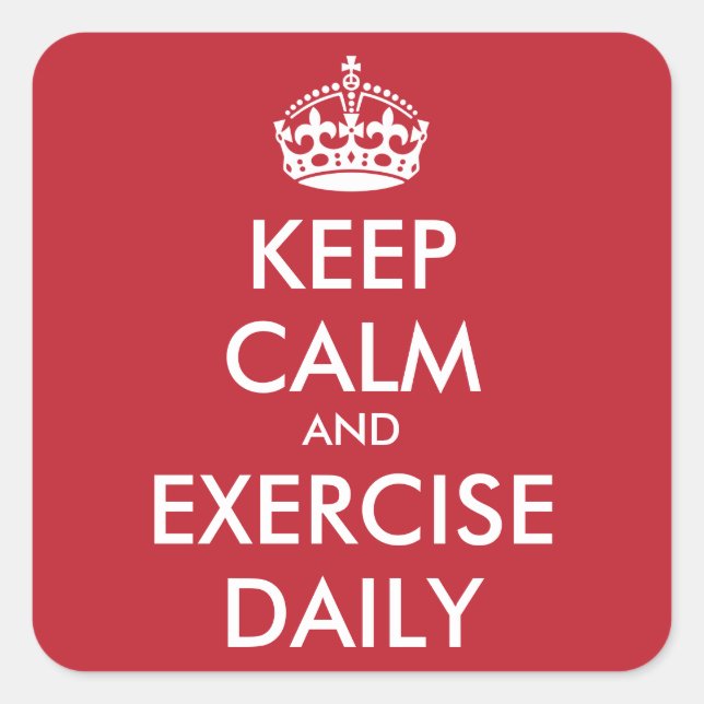 Personalised KEEP CALM AND EXERCISE DAILY Square Sticker (Front)