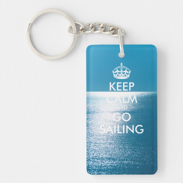 Personalised KEEP CALM and GO SAILING Key Ring (Front)