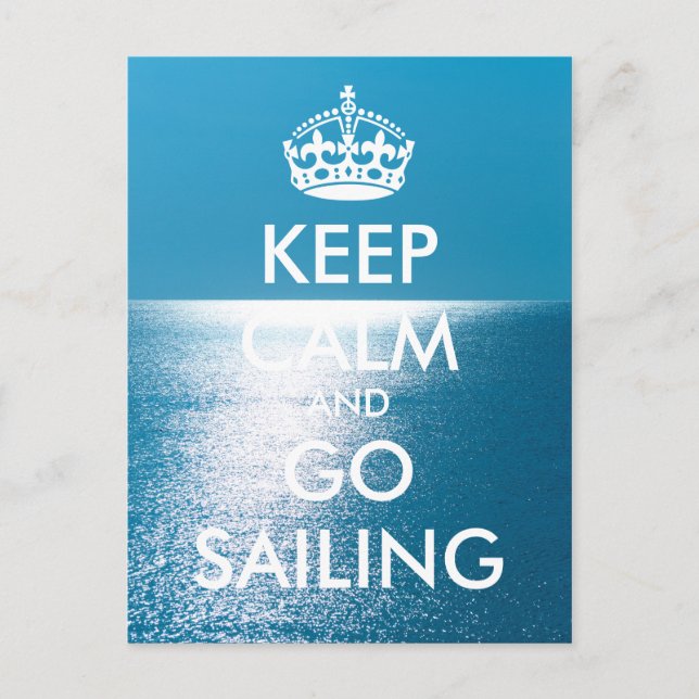 Personalised KEEP CALM and GO SAILING Postcard (Front)