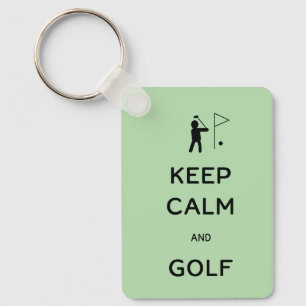 Personalised Keep Calm and Golf Key Ring