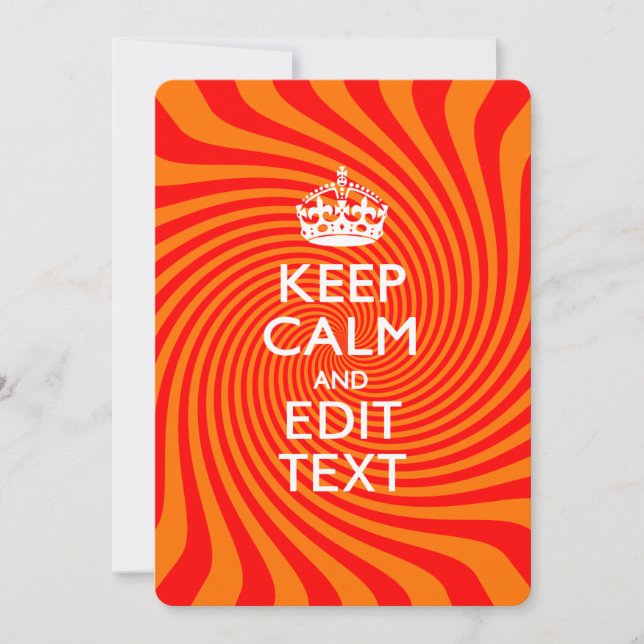 Personalised KEEP CALM AND Have Text Orange Swirl (Front)