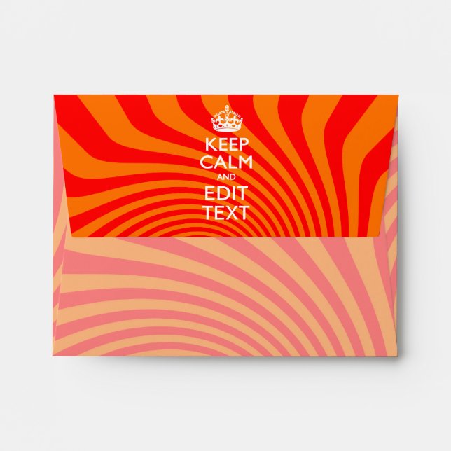 Personalised KEEP CALM AND Have Text Orange Swirl Envelopes (Back (Top Flap))