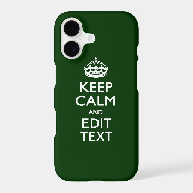 Personalised Keep Calm And Have Your Text on Green (Back)