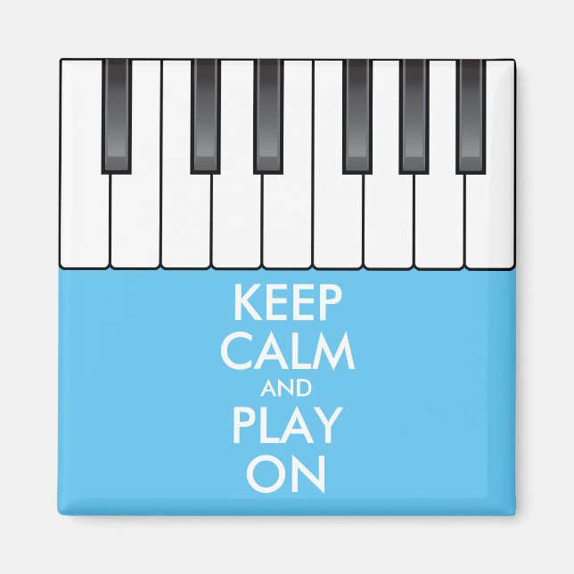 Personalised KEEP CALM and PLAY ON -Keyboard piano Magnet (Front)