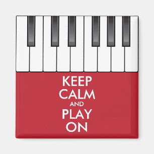 Personalised KEEP CALM and PLAY ON -Keyboard piano Magnet