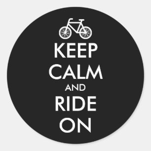 Personalised KEEP CALM and RIDE ON Classic Round Sticker