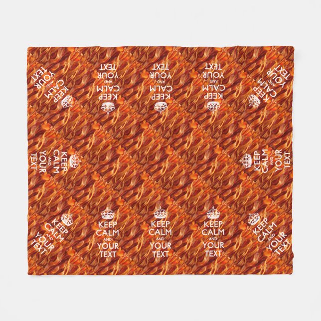 Personalised Keep Calm And Your Bacon Fleece Blanket (Front (Horizontal))