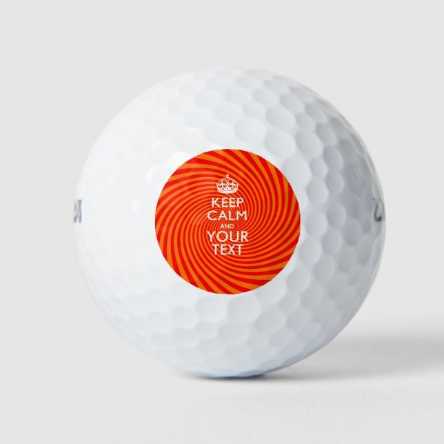 Personalised KEEP CALM AND Your Creative Text Golf Balls (Front)