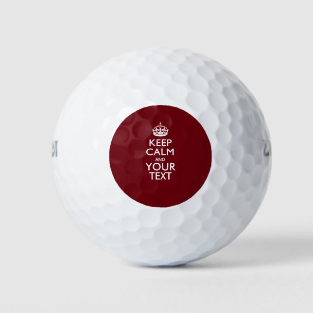 Personalised KEEP CALM AND Your Creative Text Golf Balls (Front)