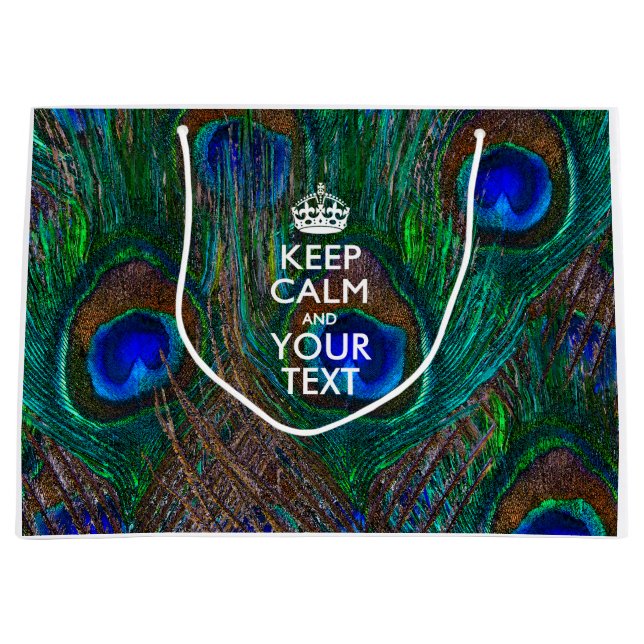 Personalised KEEP CALM AND Your Creative Text Large Gift Bag (Front)