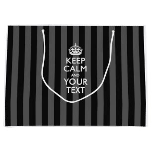 Personalised KEEP CALM AND Your Creative Text Large Gift Bag