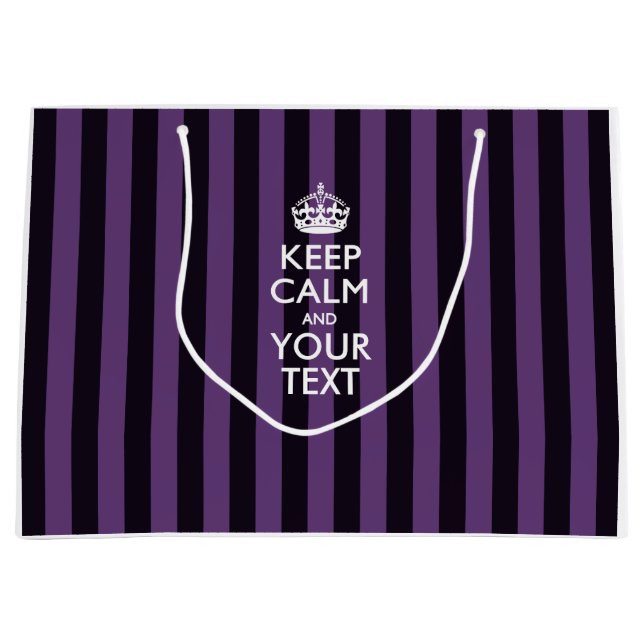 Personalised KEEP CALM AND Your Creative Text Large Gift Bag (Front)