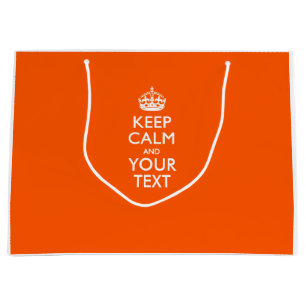 Personalised KEEP CALM AND Your Creative Text Large Gift Bag