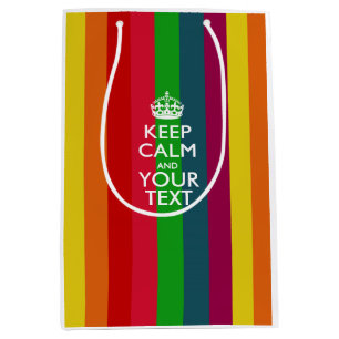 Personalised KEEP CALM AND Your Creative Text Medium Gift Bag
