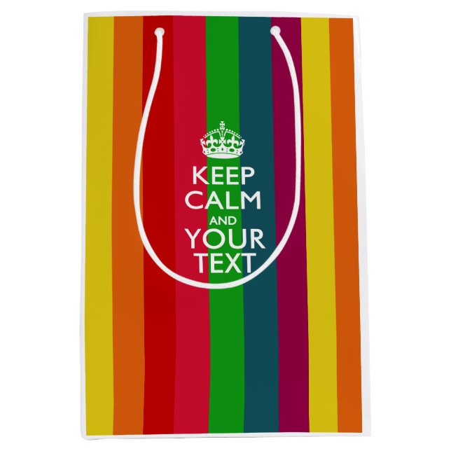 Personalised KEEP CALM AND Your Creative Text Medium Gift Bag (Front)