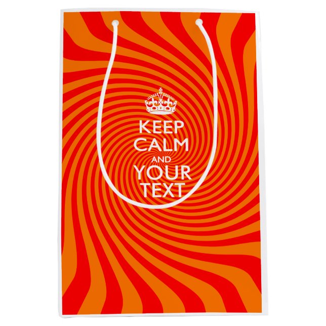 Personalised KEEP CALM AND Your Creative Text Medium Gift Bag (Front)