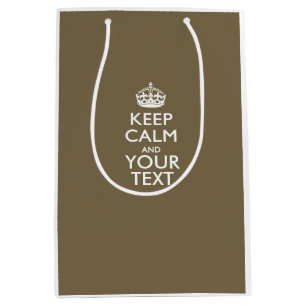 Personalised KEEP CALM AND Your Creative Text Medium Gift Bag