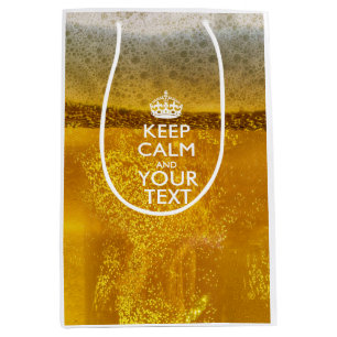 Personalised KEEP CALM AND Your Creative Text Medium Gift Bag