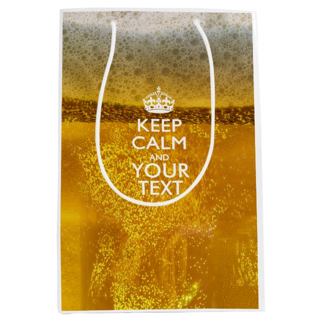 Personalised KEEP CALM AND Your Creative Text Medium Gift Bag (Front)