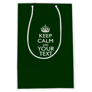 Personalised KEEP CALM AND Your Creative Text Medium Gift Bag
