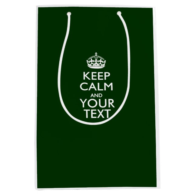 Personalised KEEP CALM AND Your Creative Text Medium Gift Bag (Front)