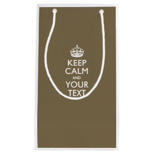 Personalised KEEP CALM AND Your Creative Text Small Gift Bag