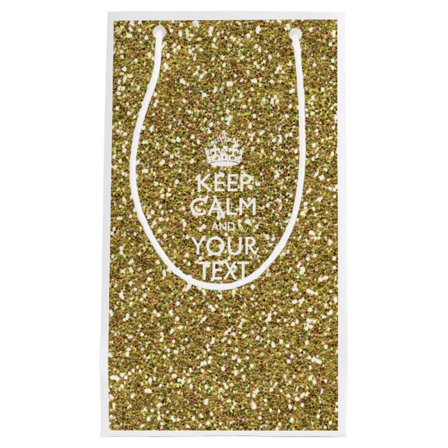 Personalised KEEP CALM AND Your Creative Text Small Gift Bag (Front)