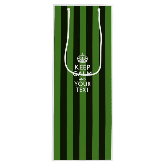 Personalised KEEP CALM AND Your Creative Text Wine Gift Bag (Front)