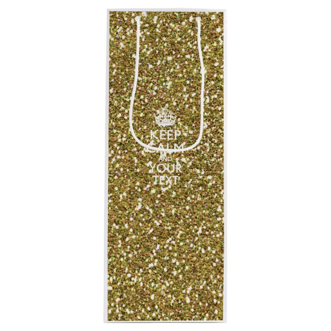 Personalised KEEP CALM AND Your Creative Text Wine Gift Bag (Front)