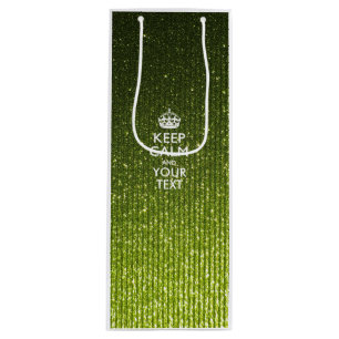 Personalised KEEP CALM AND Your Creative Text Wine Gift Bag