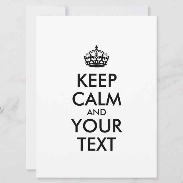 Personalised KEEP CALM and YOUR TEXT (Front)