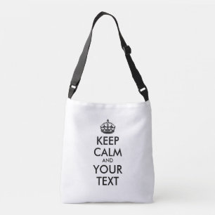 Personalised KEEP CALM and YOUR TEXT -2 sides text Crossbody Bag