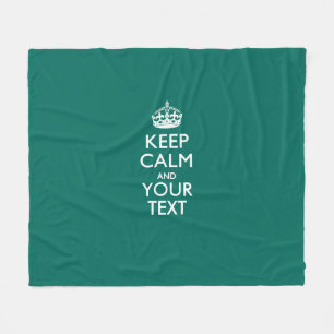 Personalised Keep Calm And Your Text Aqua Fleece Blanket