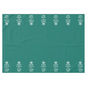Personalised Keep Calm And Your Text Aqua Tablecloth