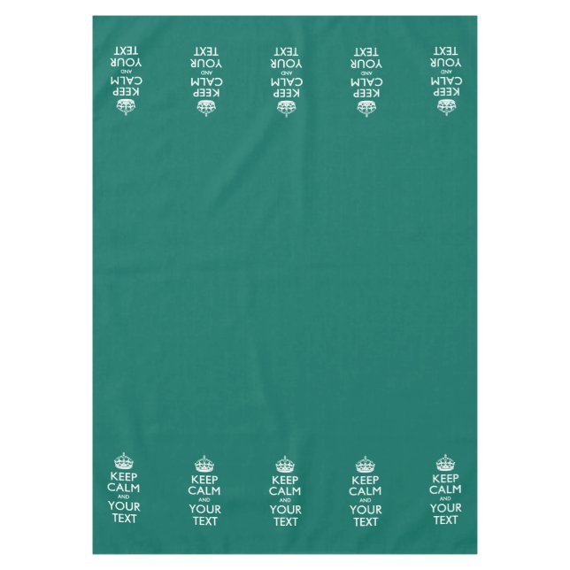 Personalised Keep Calm And Your Text Aqua Tablecloth (Front)