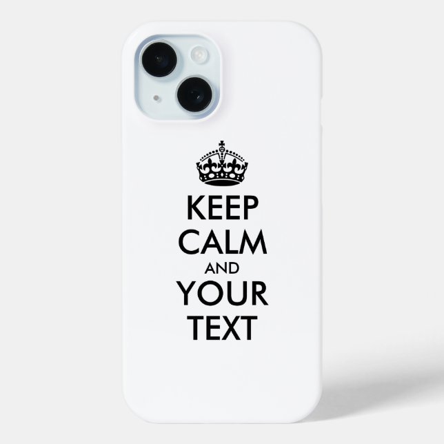 Personalised KEEP CALM and YOUR TEXT Case-Mate iPhone Case (Back)