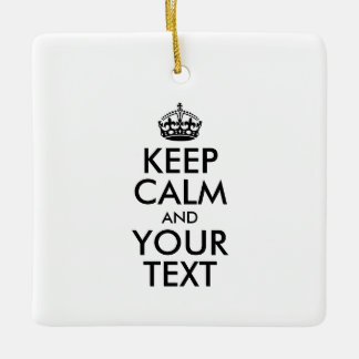 Personalised KEEP CALM and YOUR TEXT Ceramic Tree Decoration