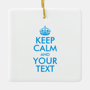Personalised KEEP CALM and YOUR TEXT Ceramic Tree Decoration