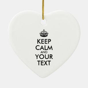 Personalised KEEP CALM and YOUR TEXT Ceramic Tree Decoration