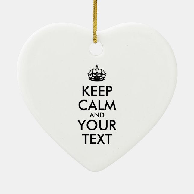 Personalised KEEP CALM and YOUR TEXT Ceramic Tree Decoration (Back)