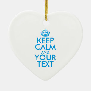 Personalised KEEP CALM and YOUR TEXT Ceramic Tree Decoration