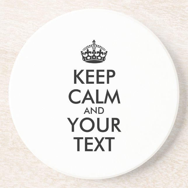 Personalised KEEP CALM and YOUR TEXT Coaster (Front)
