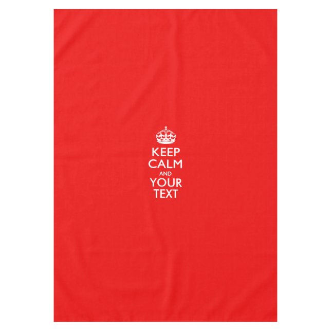 Personalised Keep Calm And Your Text Coral Pink Tablecloth (Front)