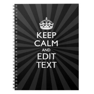 Personalised KEEP CALM and your text Creative Spiral Notebook