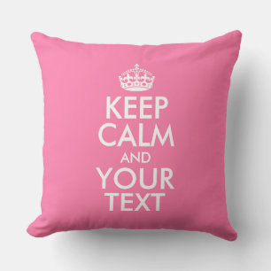 Personalised KEEP CALM and YOUR TEXT Cushion