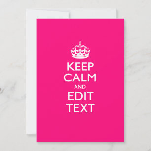 Personalised KEEP CALM AND Your Text EASILY PINK