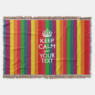Personalised Keep Calm and Your Text for Cool Gift Throw Blanket